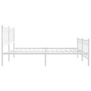 sengeramme med sengegavl og fodgærde 193x203 cm metal hvid