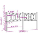 udskiftningsgavl 180 cm metal hvid