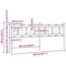 udskiftningsgavl 200 cm metal hvid