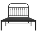 sengeramme med sengegavl 100x190 cm metal sort