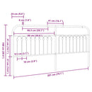 udskiftningsgavl 200 cm metal hvid