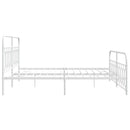 sengeramme med sengegavl og fodgærde 200x200 cm metal hvid