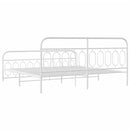 sengeramme med sengegavl og fodgærde 200x200 cm metal hvid