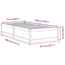 sengeramme uden madras 75x190 cm massivt fyrretræ gyldenbrun
