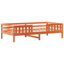 sengeramme uden madras 75x190 cm massivt fyrretræ gyldenbrun