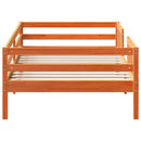 sengeramme uden madras 75x190 cm massivt fyrretræ gyldenbrun