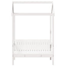 bænk med tag 117,5x70x176,5 cm massivt fyrretræ hvid