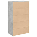 reol 70x41x124 cm konstrueret træ betongrå