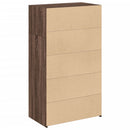 reol 70x41x124 cm konstrueret træ brun egetræsfarve
