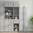 skab 40x42,5x225 cm smalt konstrueret træ betongrå