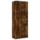 skab 70x42,5x225 cm konstrueret træ røget egetræsfarve