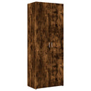skab 70x42,5x225 cm konstrueret træ røget egetræsfarve