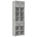 skab 70x42,5x225 cm smalt konstrueret træ betongrå