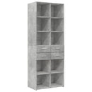 skab 70x42,5x225 cm smalt konstrueret træ betongrå