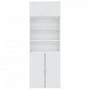opbevaringsskab 80x42,5x225 cm konstrueret træ hvid