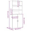 skab 80x42,5x185 cm konstrueret træ hvid