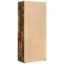 skab 80x42,5x185 cm konstrueret træ røget egetræsfarve