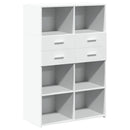 reol 80x42,5x124 cm konstrueret træ hvid