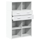 reol 80x42,5x124 cm konstrueret træ hvid
