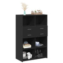 reol 80x42,5x124 cm konstrueret træ sort
