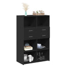 reol 80x42,5x124 cm konstrueret træ sort
