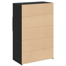 reol 80x42,5x124 cm konstrueret træ sort