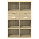 reol 80x42,5x124 cm konstrueret træ sonoma-eg