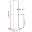 skab 80x42,5x185 cm konstrueret træ røget egetræsfarve