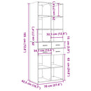 skab 70x42,5x185 cm konstrueret træ sonoma-eg
