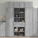 skab 70x42,5x185 cm konstrueret træ grå sonoma-eg