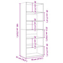 reol 70x41x185 cm konstrueret træ hvid