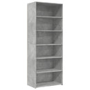 reol 70x41x185 cm konstrueret træ betongrå