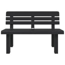 havebænk 110x52x71 cm polypropylen antracitgrå
