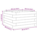 plantekasse 40x40x23 cm massivt fyrretræ gyldenbrun