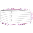 plantekasse 50x50x23 cm massivt fyrretræ hvid