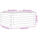 plantekasse 50x50x23 cm massivt fyrretræ gyldenbrun