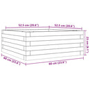 plantekasse 60x60x23 cm massivt fyrretræ hvid