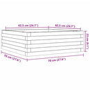 plantekasse 70x70x23 cm massivt fyrretræ