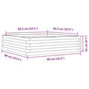 plantekasse 90x90x23 cm massivt fyrretræ hvid