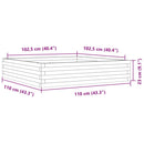 plantekasse 110x110x23 cm massivt fyrretræ gyldenbrun