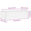 plantekasse 90x40x23 cm massivt fyrretræ gyldenbrun