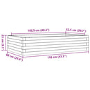 plantekasse 110x60x23 cm massivt fyrretræ gyldenbrun