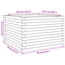 plantekasse 70x70x45,5 cm massivt fyrretræ hvid