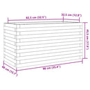 plantekasse 90x40x45,5 cm massivt fyrretræ hvid
