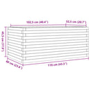 plantekasse 110x60x45,5 cm massivt fyrretræ gyldenbrun