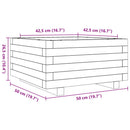 plantekasse 50x50x26,5 cm massivt fyrretræ hvid
