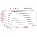 plantekasse 50x50x26,5 cm massivt fyrretræ gyldenbrun