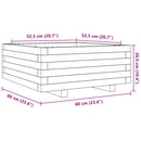 plantekasse 60x60x26,5 cm massivt fyrretræ gyldenbrun