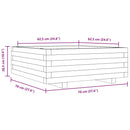 plantekasse 70x70x26,5 cm massivt fyrretræ gyldenbrun