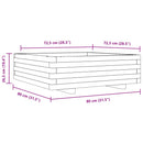 plantekasse 80x80x26,5 cm massivt fyrretræ gyldenbrun